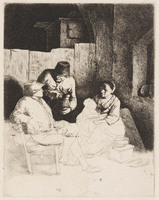 KG 04727
<br/>
Moeder met kind in herberg
<br/>
<em>Bega, Cornelis (1631/32-1664)</em>